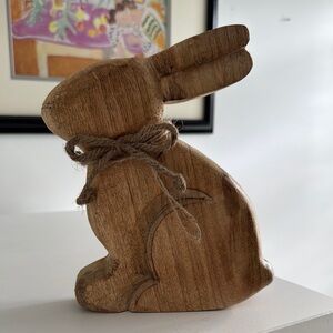 Rustic Brown Wooden Bunny Decor